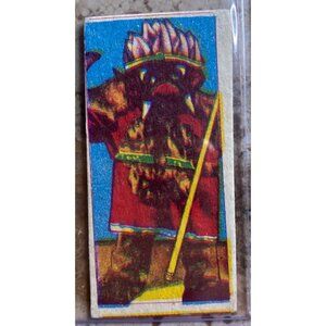 Vintage Japanese Menko Trading Card Astronaut & Monster Illustration Collectible